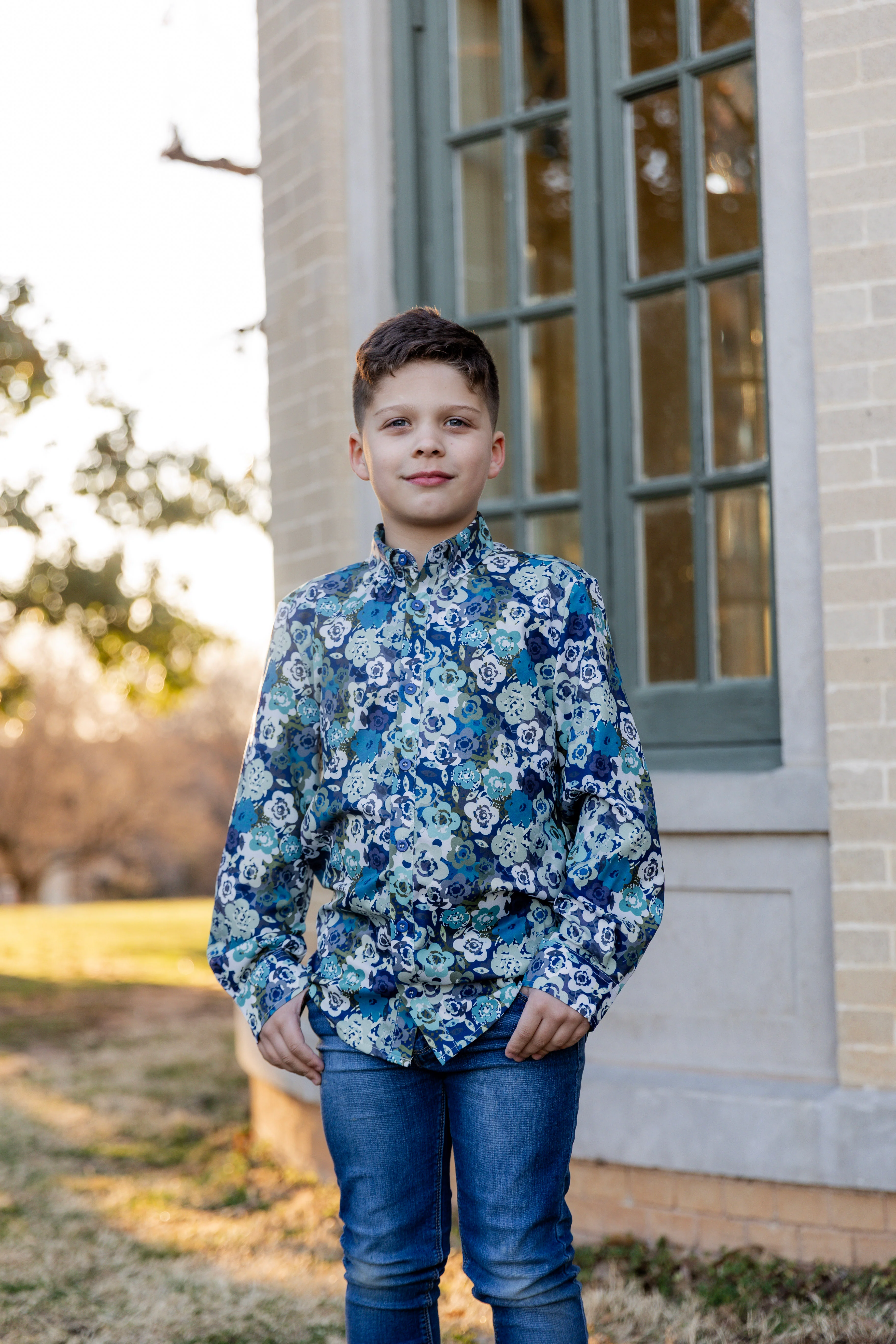 Boys' Button Down Shirt in Storm Brush - Votecaris