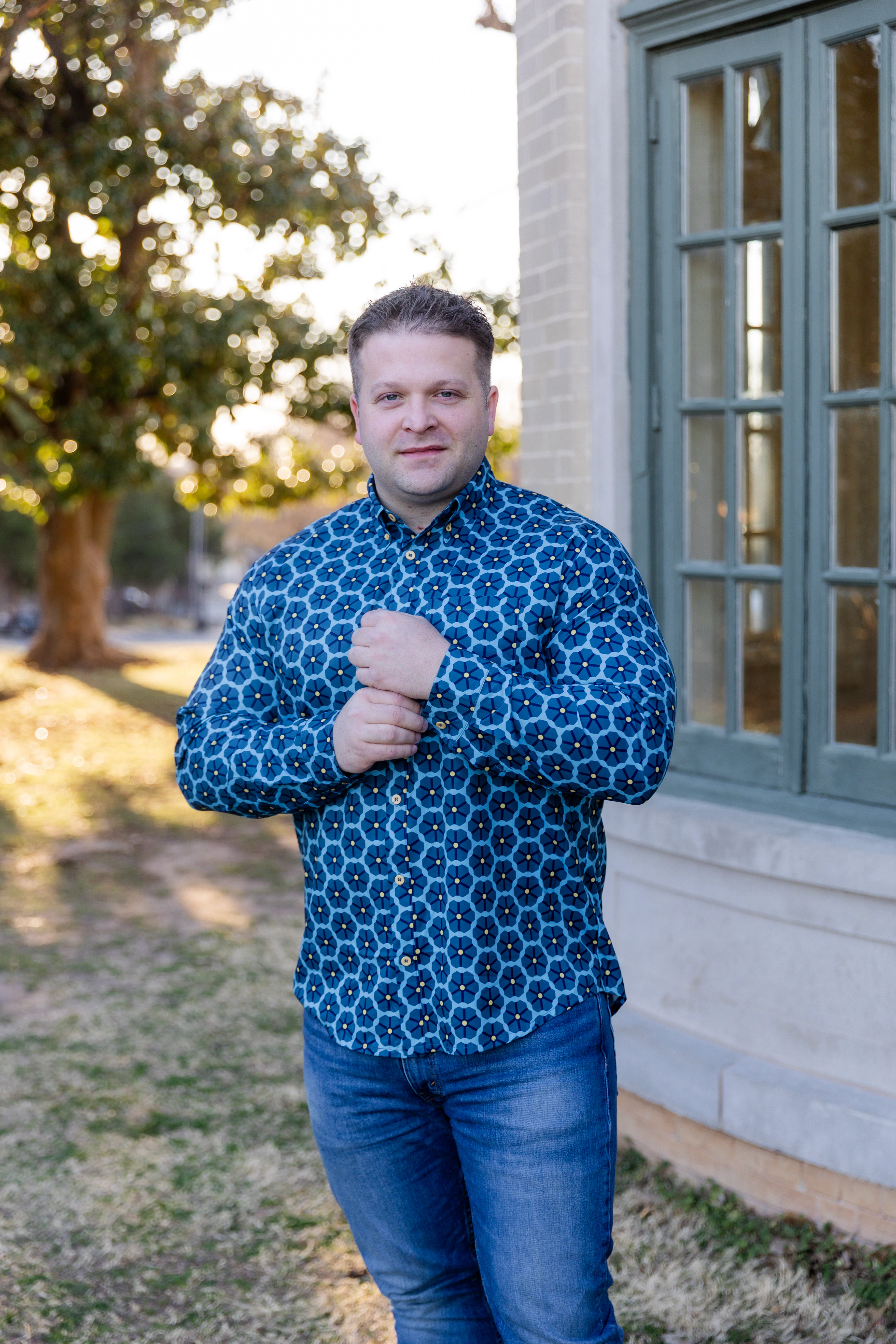 Men's Button Down Shirt in Forge Tile - Votecaris