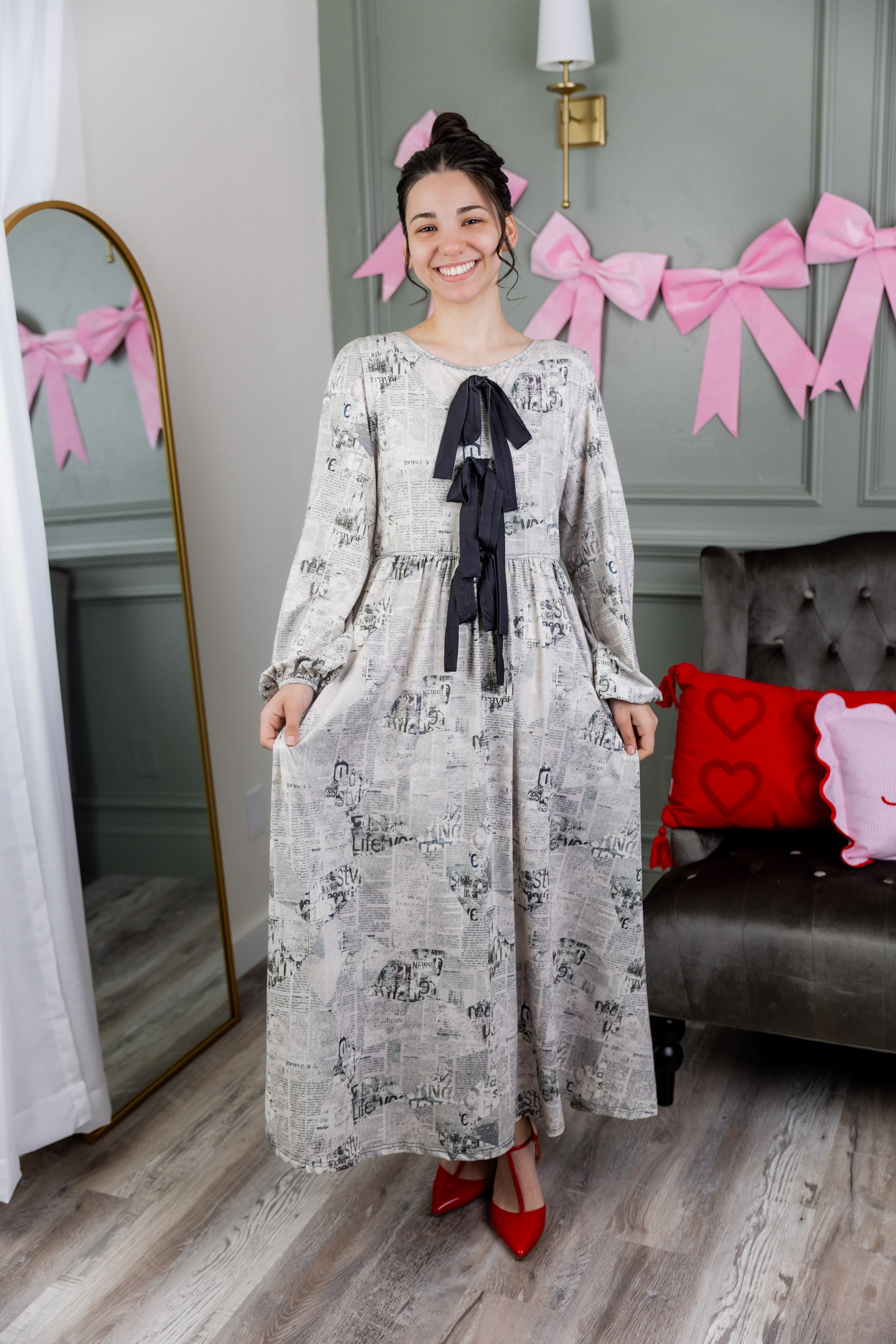 Addison Dress in Whispering Headlines - Votecaris