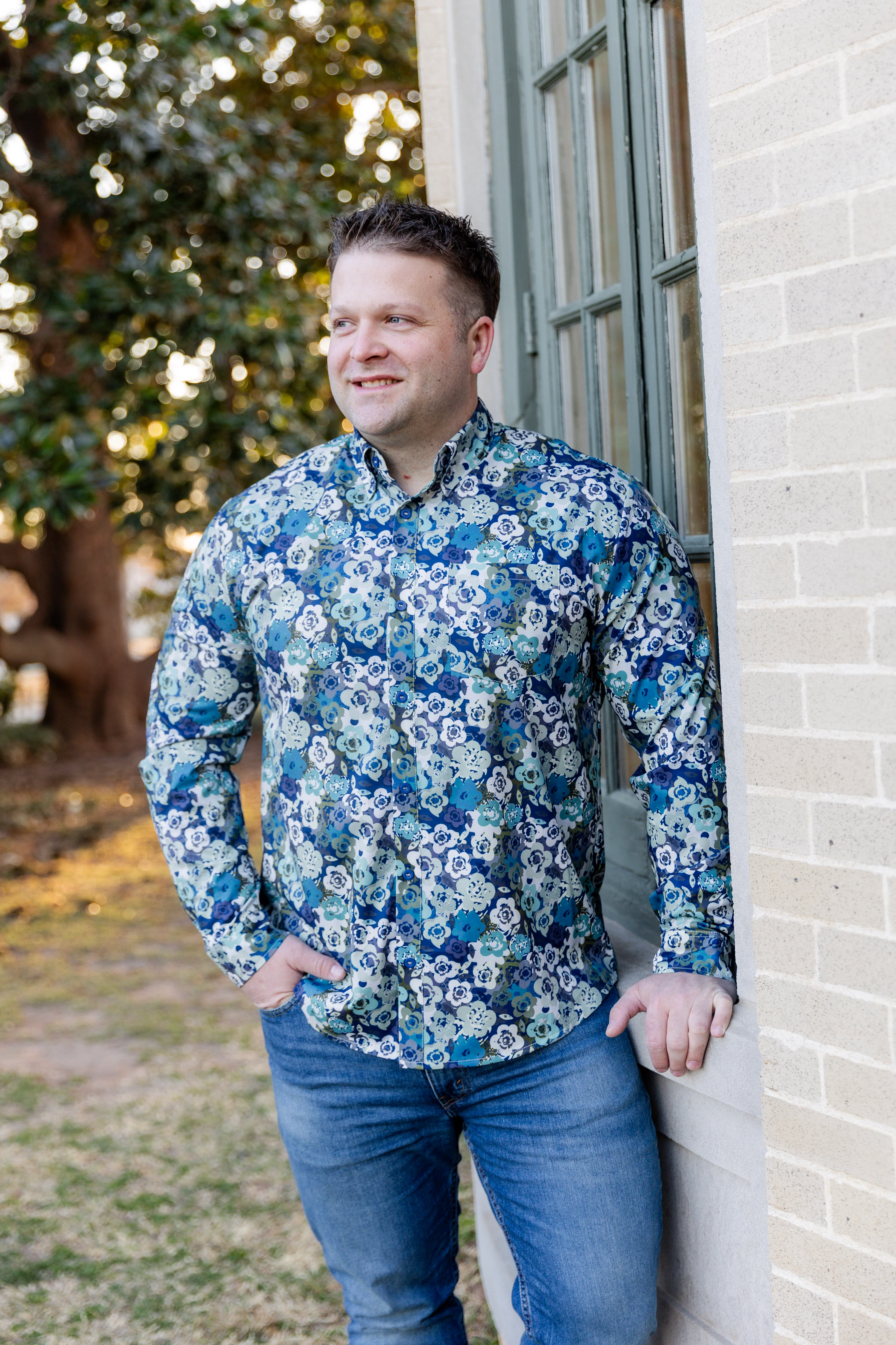 Men's Button Down Shirt in Storm Brush - Votecaris