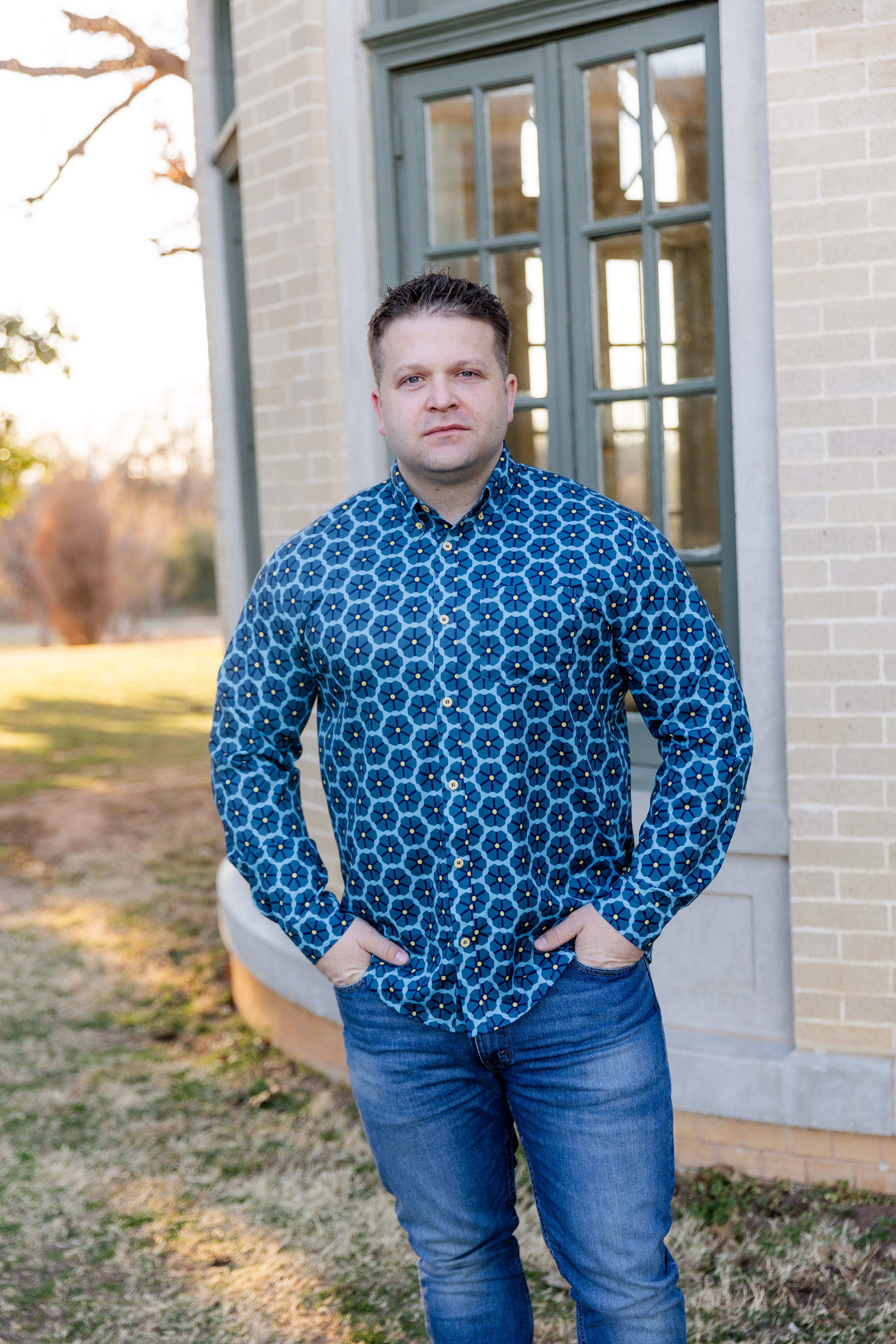 Men's Button Down Shirt in Forge Tile - Votecaris