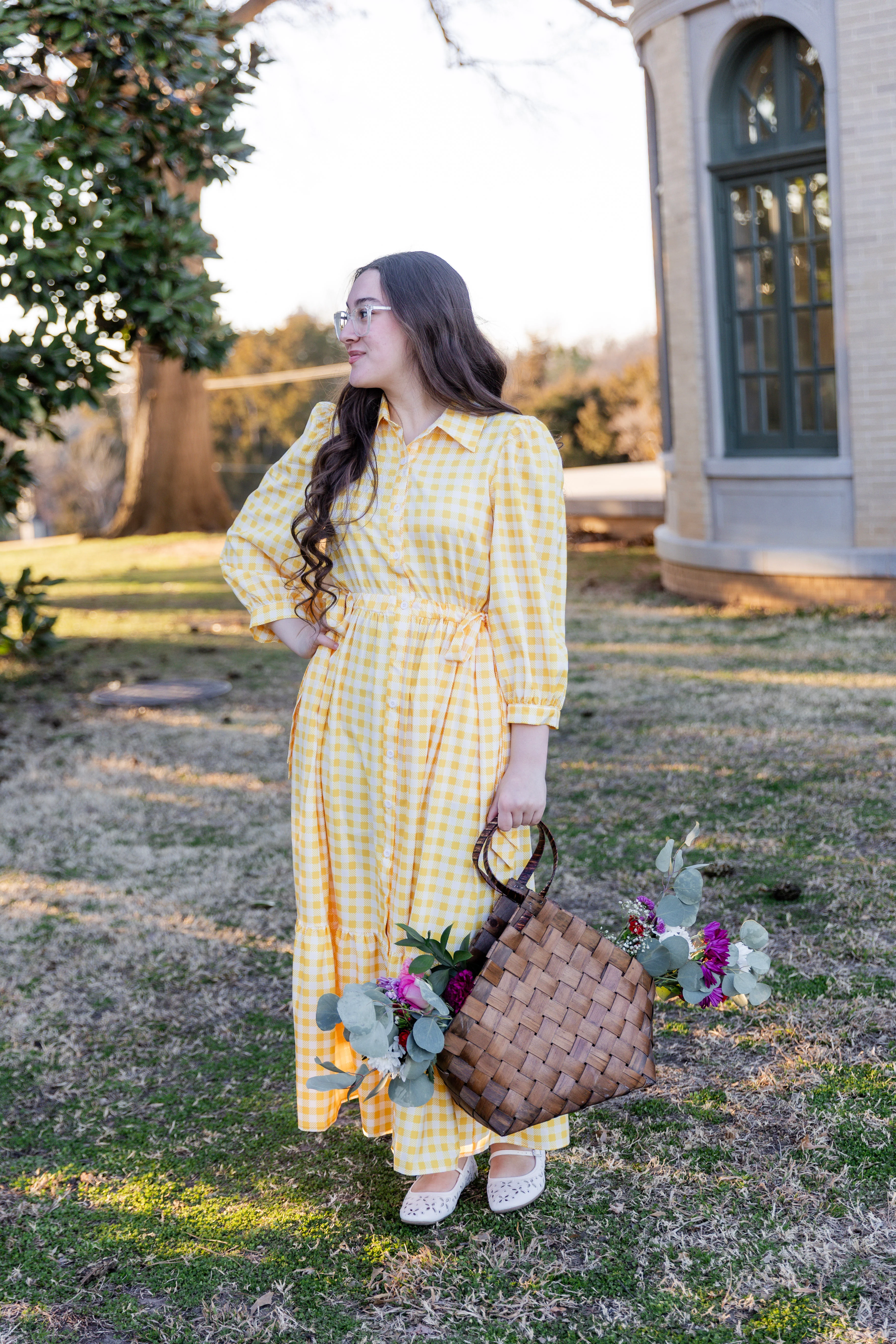 Leila Dress in Sunshine Check - Votecaris