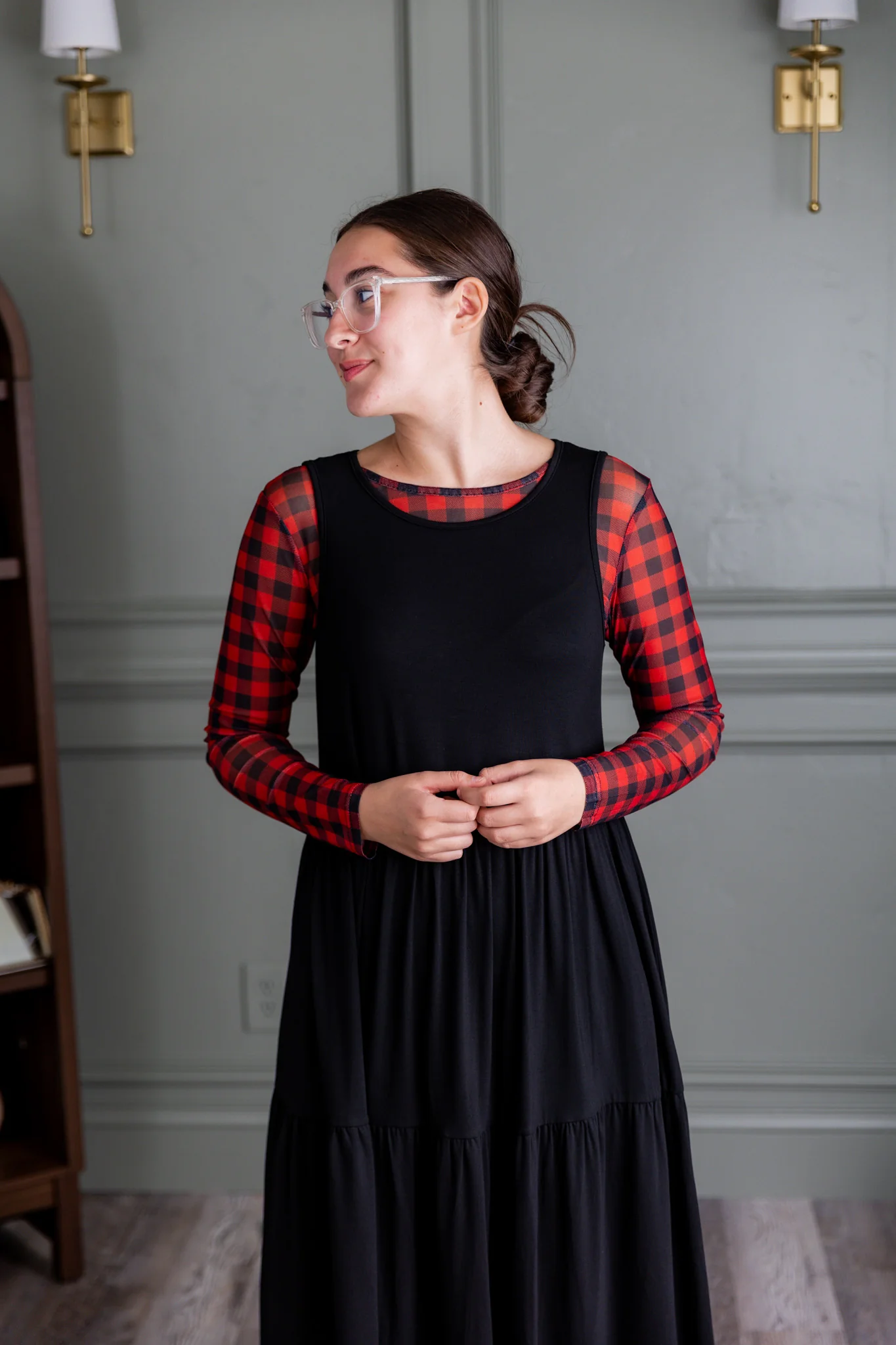 Mesh Tee in Grunge Grid - Final Sale - Votecaris