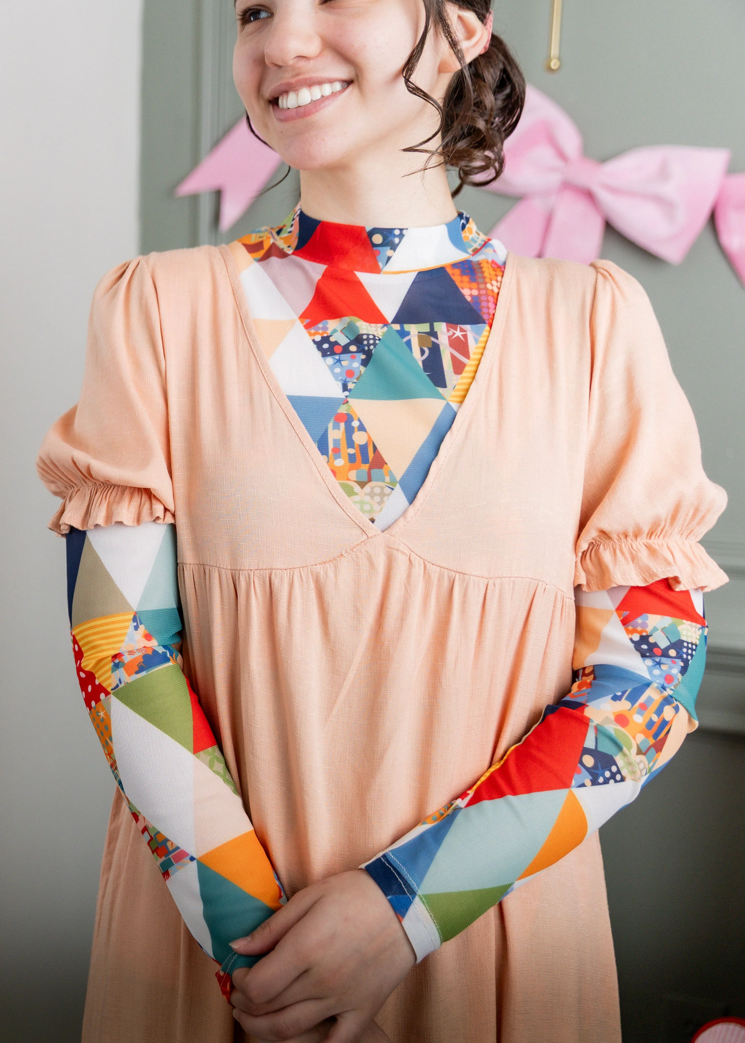 Mesh Tee in Triangle Taffy - Votecaris