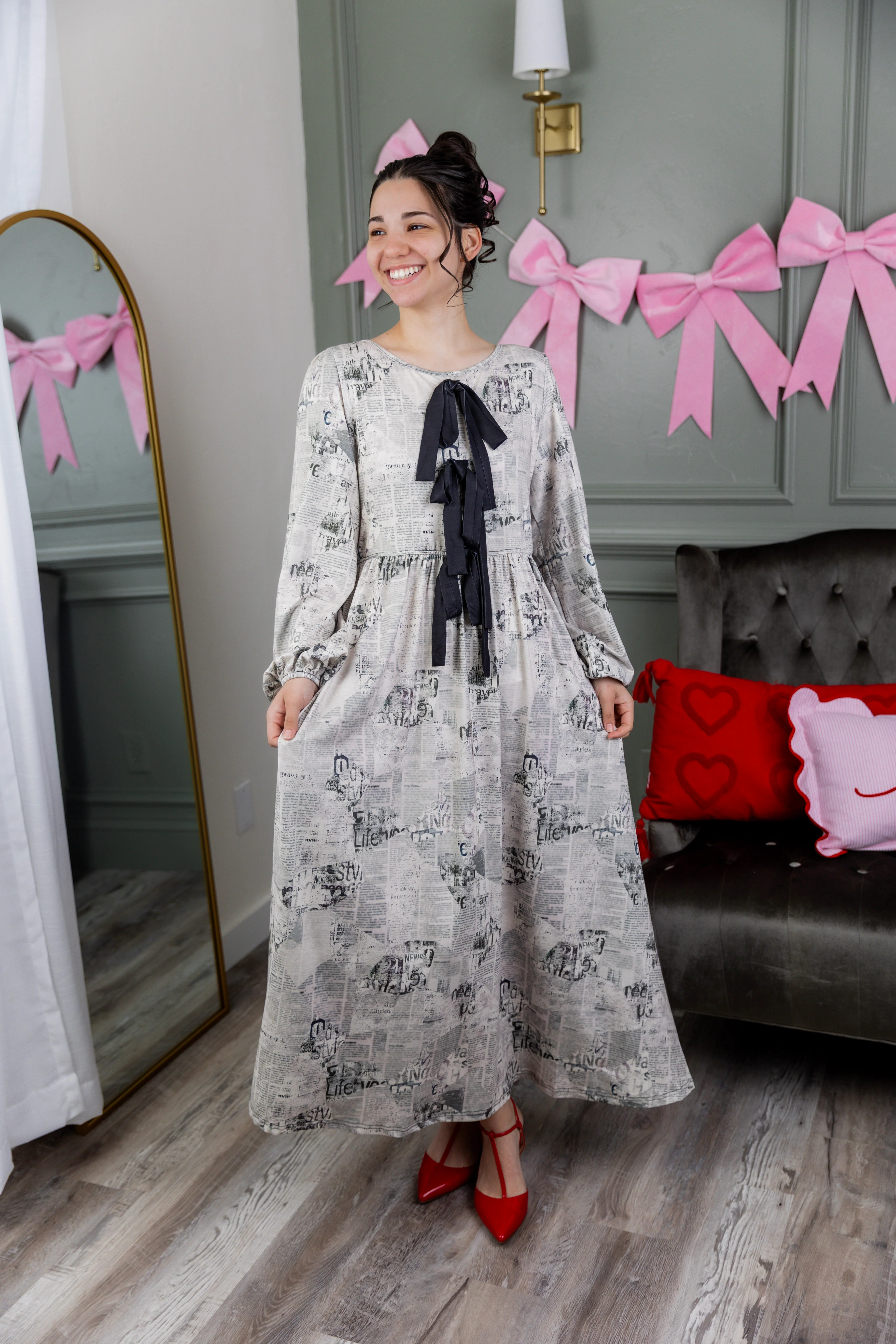 Addison Dress in Whispering Headlines - Votecaris