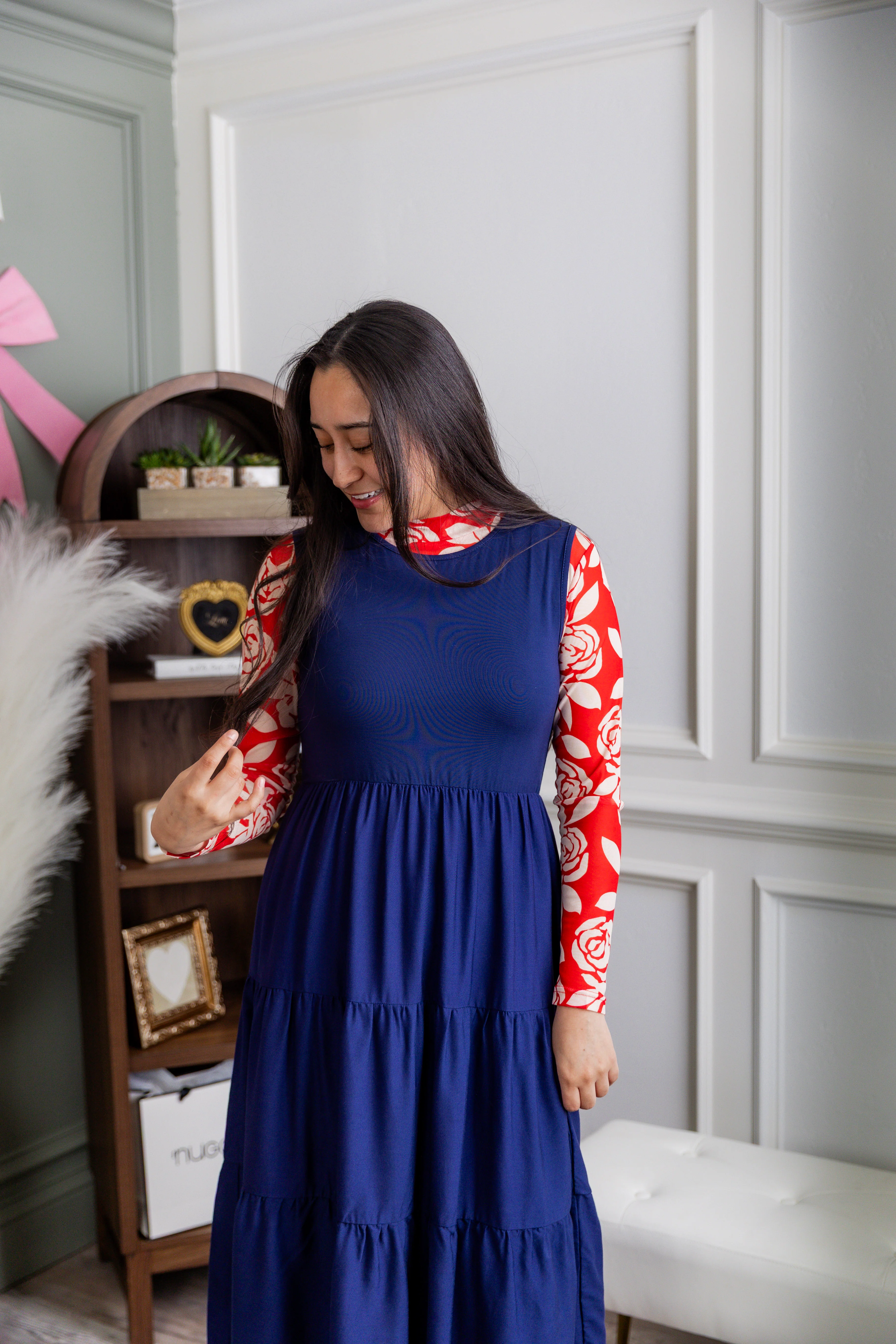 Mesh Tee in Rosie Rouge - Votecaris