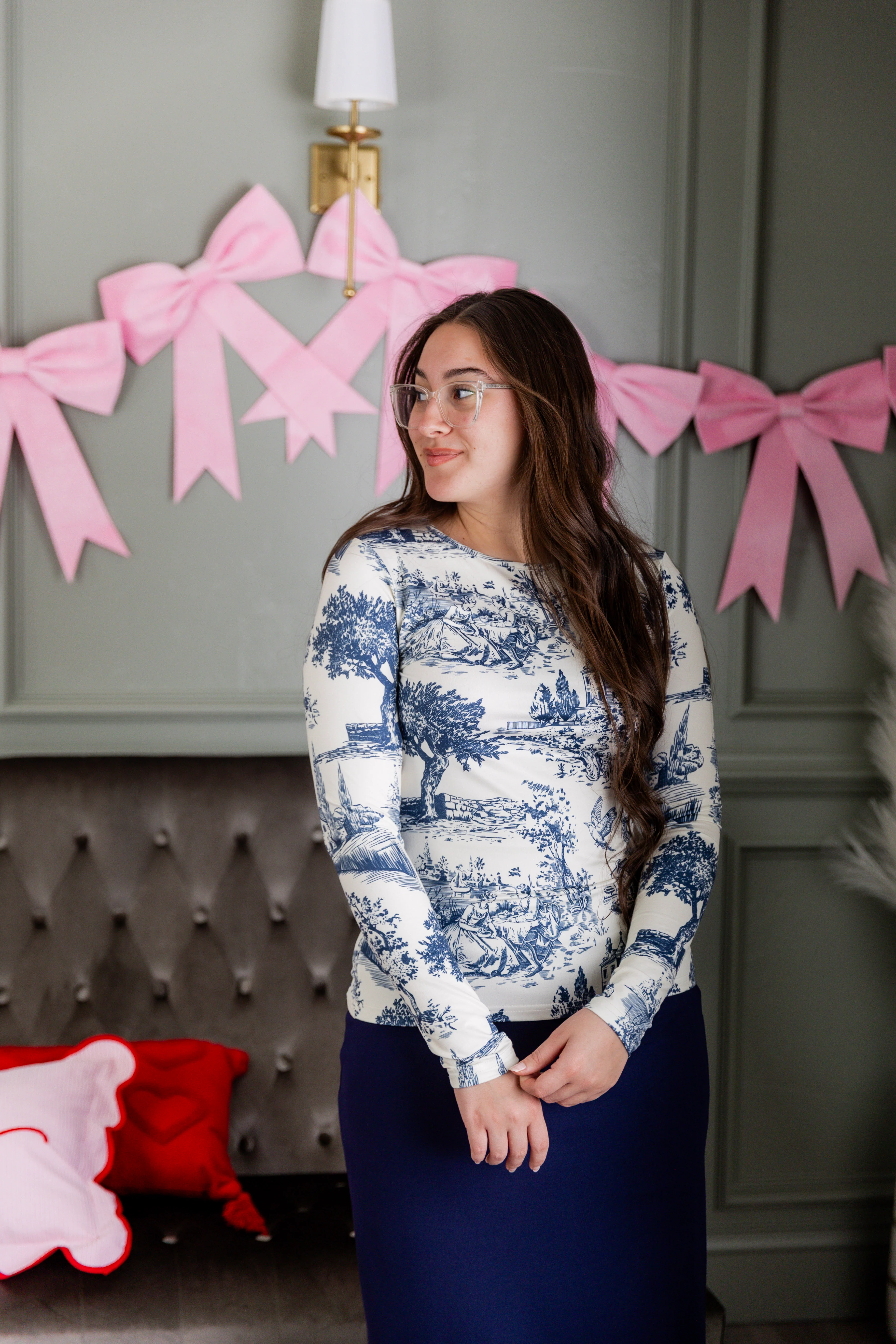 Essential Long Sleeve Tee in Brick Red - Votecaris