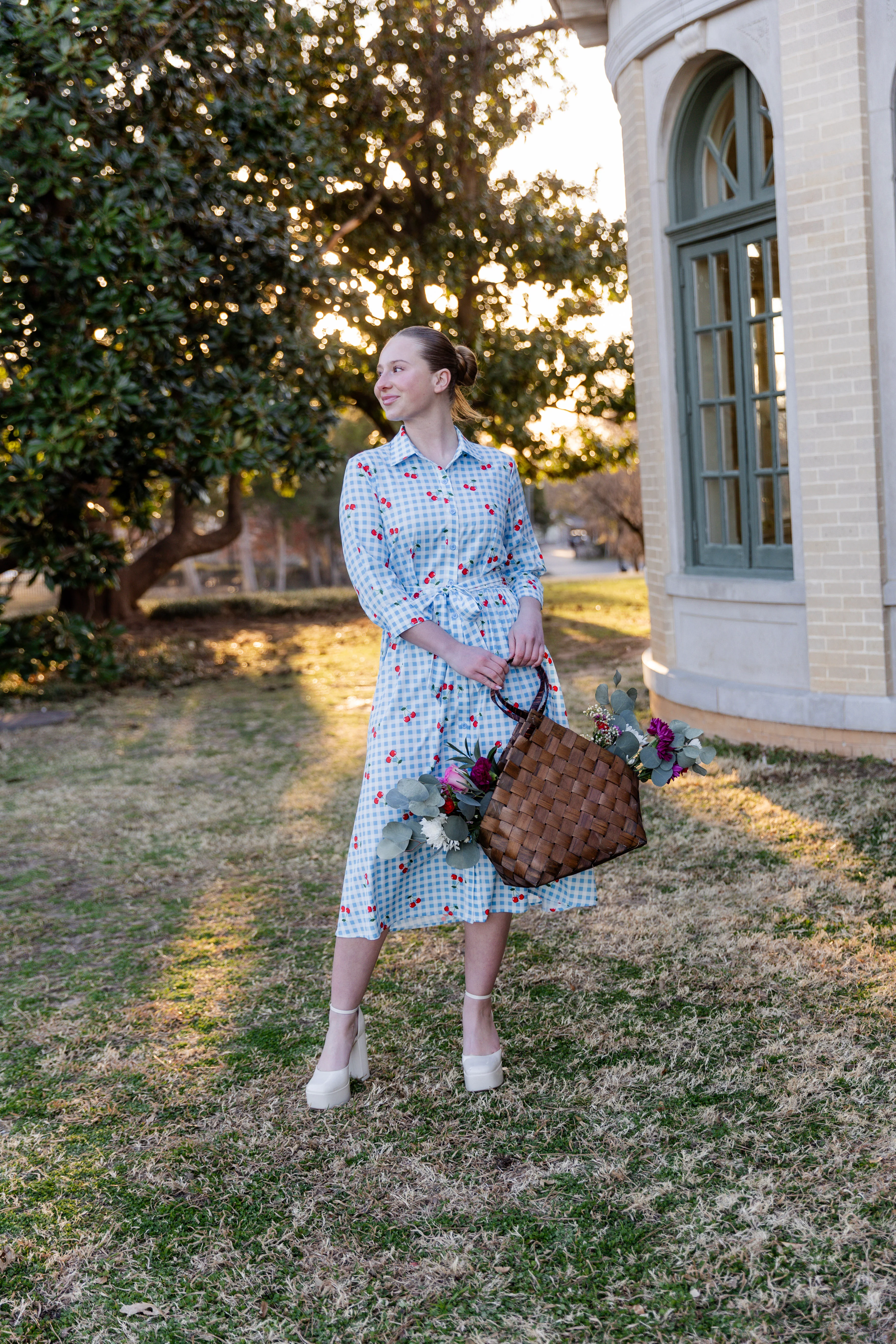 Rachel Dress in Sweet Cherry Check - Votecaris