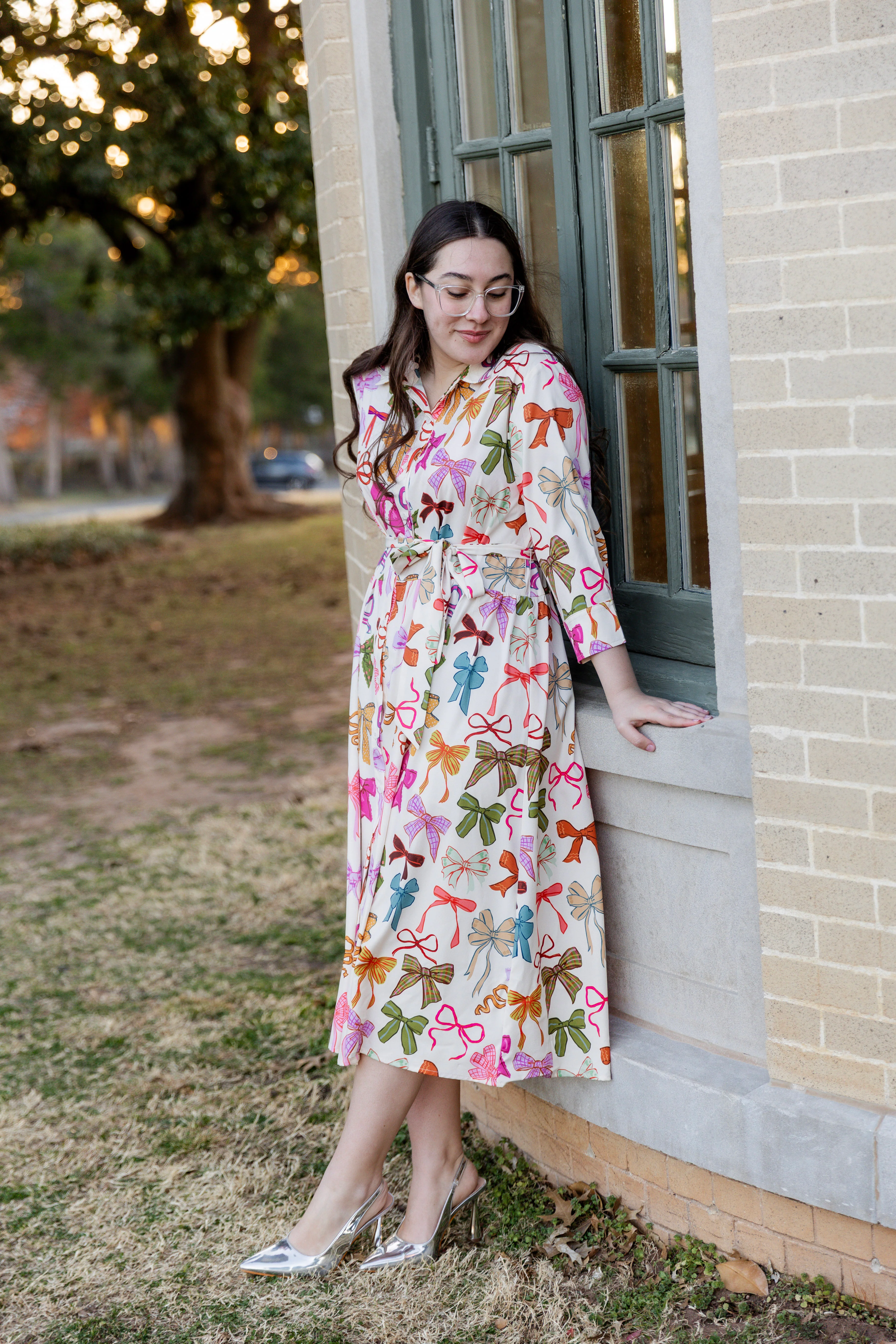 Rachel Dress in Bow Garden - Votecaris