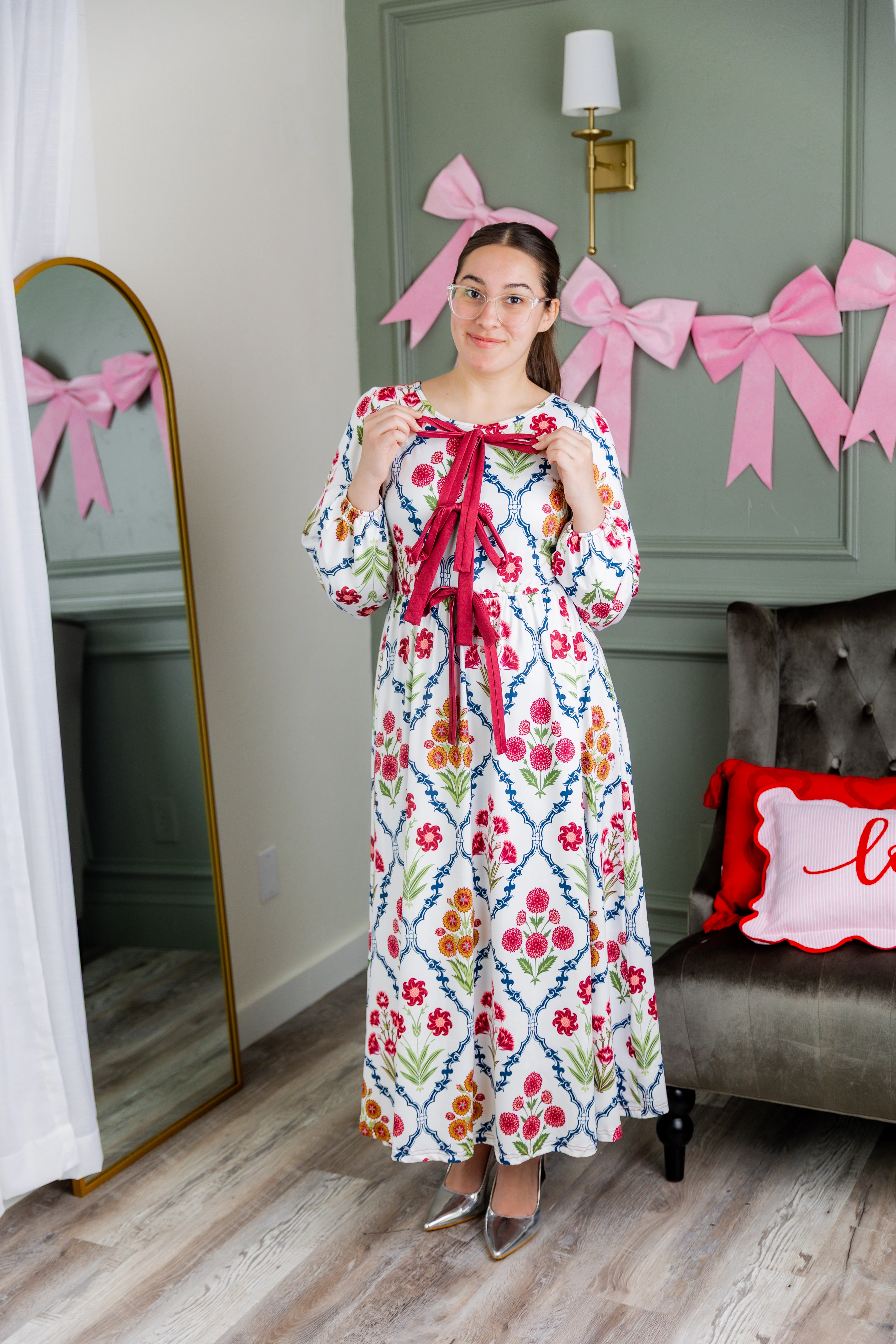 Addison Dress in Wildflower Trellis - Votecaris