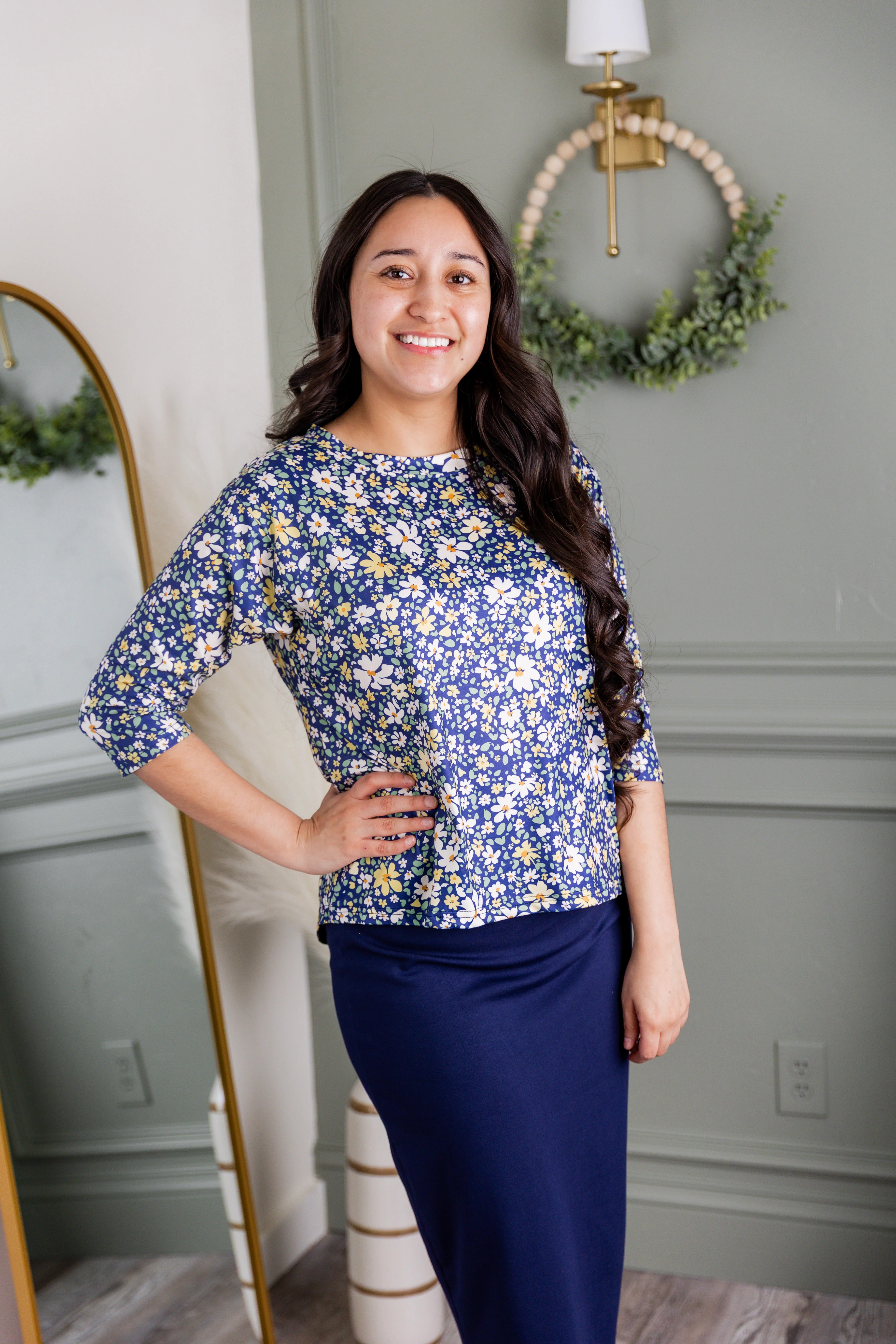 Lucia Top in Cottage Blue - Votecaris